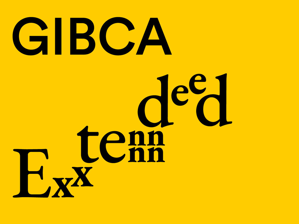 Gibca extended typeface