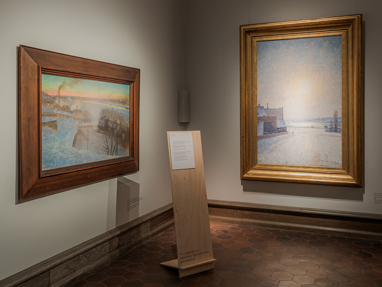 Installation view, speaker mounted on wall