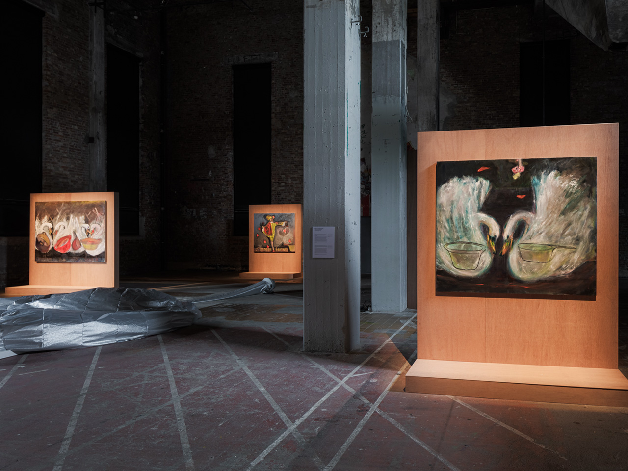 Oil paintings on wooden structures